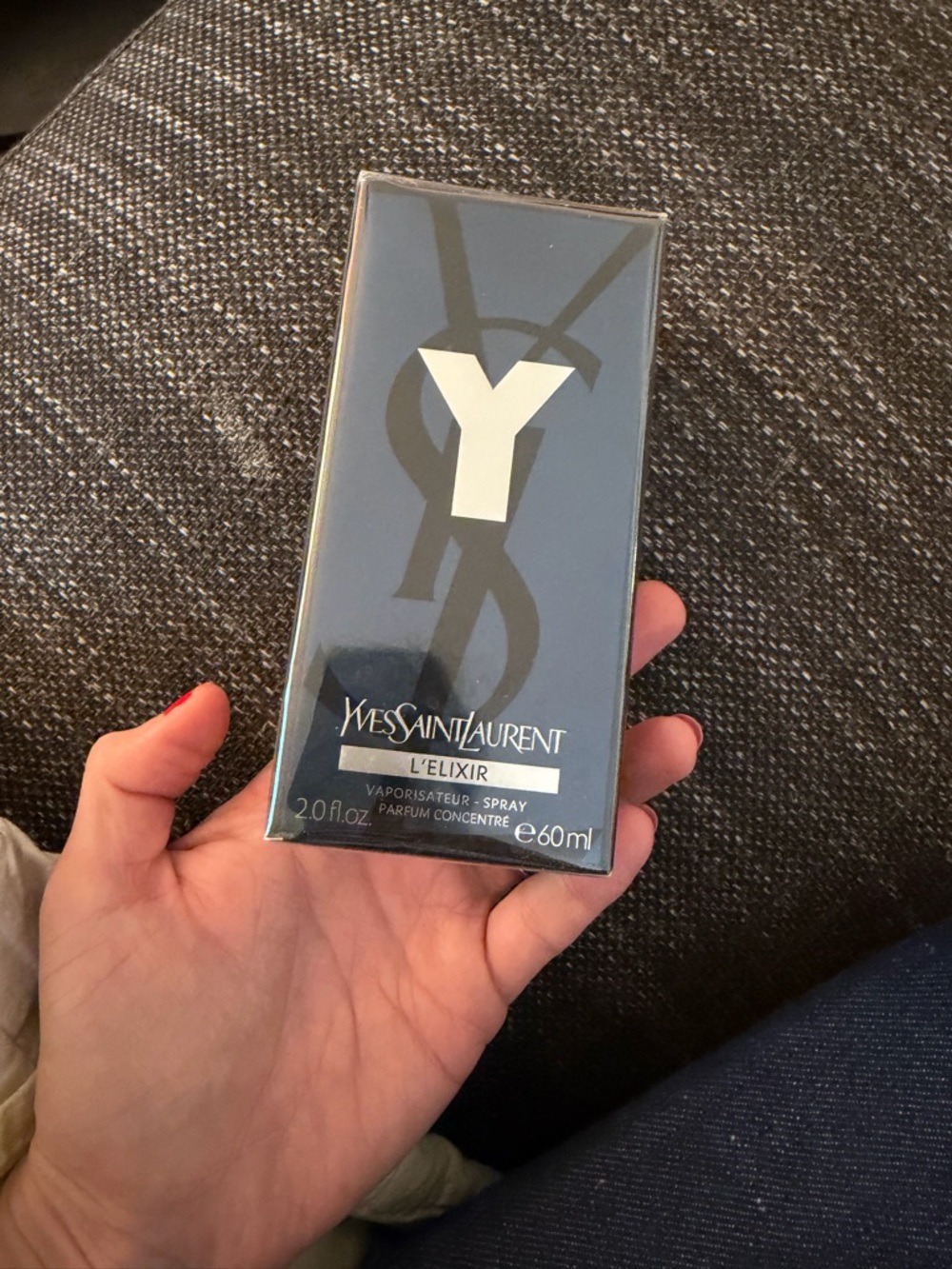 Yves Saint Laurent L'Elixir Men's Fragrance in Navy and Gold Box